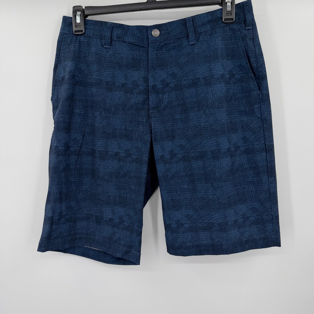 Adidas Golf Shorts Mens‎ 32 Blue Tonal Textured Print Performance Athletic 10in